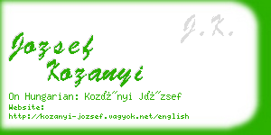 jozsef kozanyi business card